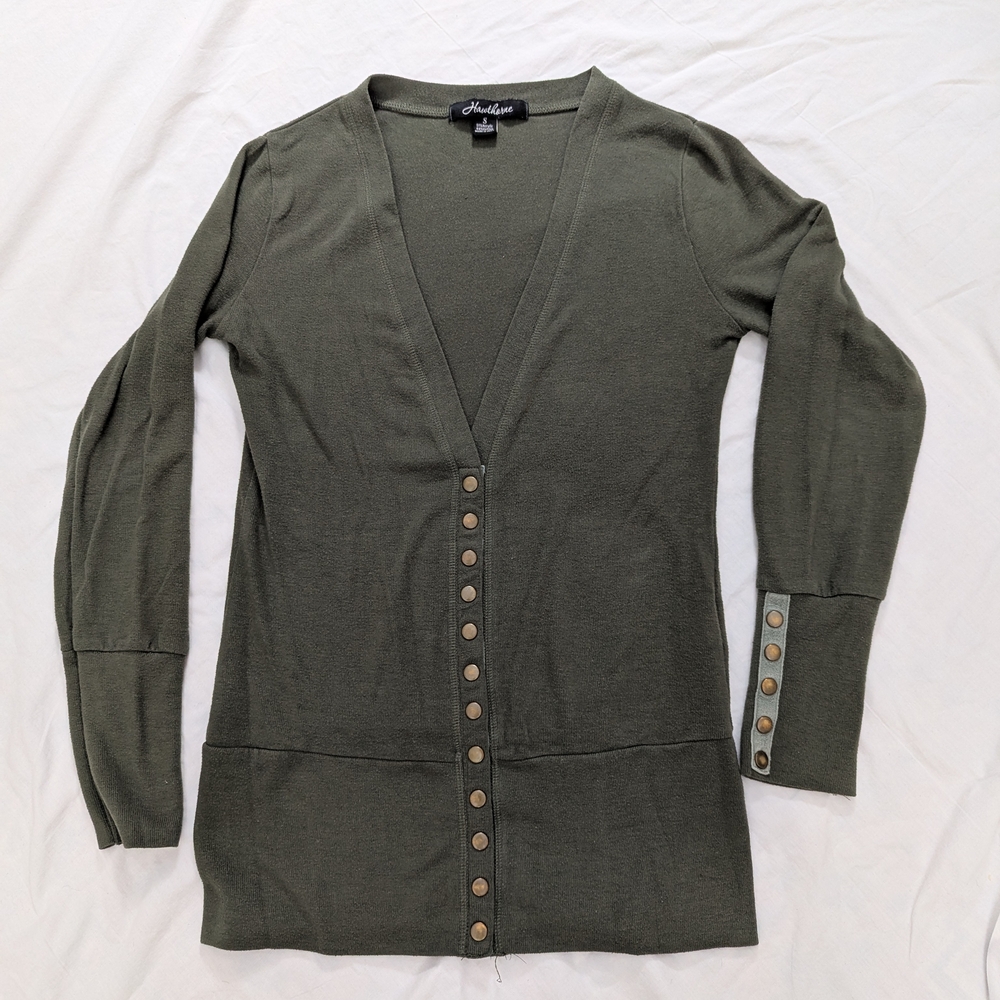 Madewell Olive Button-Up Cardigan